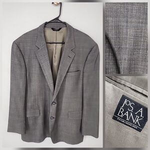 Gray Wool Cashmere Blend Sport Coat Academia Preppy Refined | Jos A Bank 46R